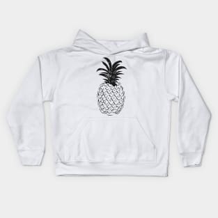 beautiful pineapple pattern in black and white combination Kids Hoodie